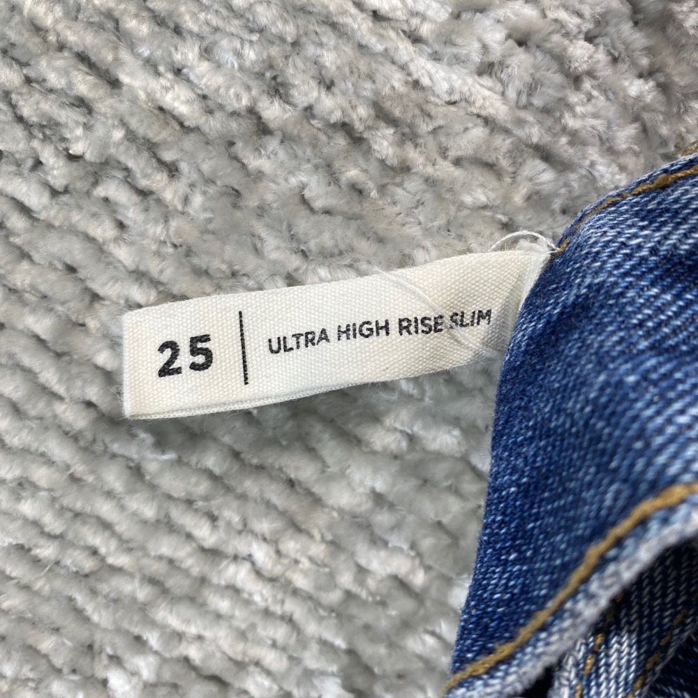 PAC SUN Ultra High Rise Mom Jeans Patchwork Denim Jeans Women‎ Size 25 Blue - Picture 10 of 11